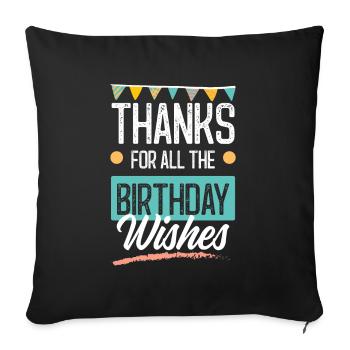Birthday Greetings - Sofa pillowcase 17,3'' x 17,3'' (45 x 45 cm) - black - Front