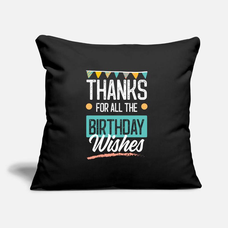 Salutations d’anniversaire Housse de coussin décorative 45 x 45 cm