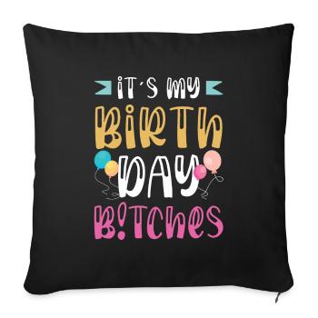 geburtstags witziger spruch - Sofakissenbezug 45 x 45 cm - Schwarz - Vorne