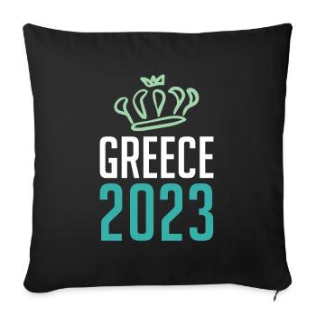 Greece 2023 Krone - Sofa pillowcase 17,3'' x 17,3'' (45 x 45 cm) - black - Front