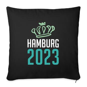 Hambourg 2023 Krone - Housse de coussin décorative 45 x 45 cm - noir - Devant