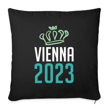 Vienna 2023 Wien Krone - Sofa pillowcase 17,3'' x 17,3'' (45 x 45 cm) - black - Front