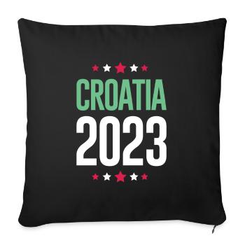 Croatia 2023 - Sofa pillowcase 17,3'' x 17,3'' (45 x 45 cm) - black - Front