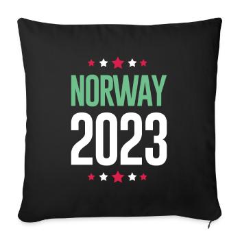 Norway 2023 - Sofa pillowcase 17,3'' x 17,3'' (45 x 45 cm) - black - Front
