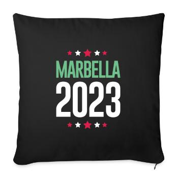 Marbella 2023 - Sofa pillowcase 17,3'' x 17,3'' (45 x 45 cm) - black - Front