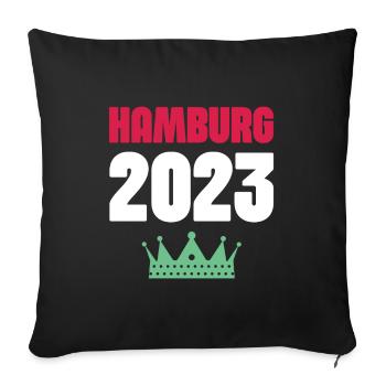 Hambourg 2023 Krone - Housse de coussin décorative 45 x 45 cm - noir - Devant