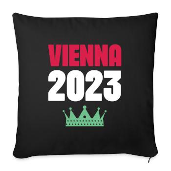 Vienna 2023 Wien Krone - Sofa pillowcase 17,3'' x 17,3'' (45 x 45 cm) - black - Front