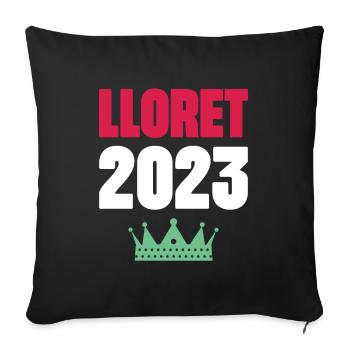 Lloret De Mar 2023 Krone - Sofa pillowcase 17,3'' x 17,3'' (45 x 45 cm) - black - Front