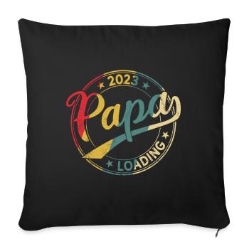 Papa 2023 loading Schwanger 2023 werdender Papa - Sofakissenbezug 45 x 45 cm - Schwarz - Vorne