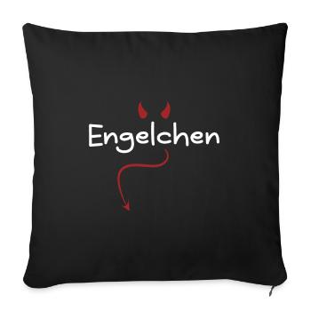 Engelchen Engel Kostüm Teufelchen oder Engelchen - Sofakissenbezug 45 x 45 cm - Schwarz - Vorne