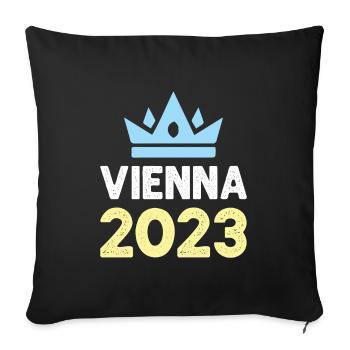 Vienna 2023 Wien Krone - Sofa pillowcase 17,3'' x 17,3'' (45 x 45 cm) - black - Front