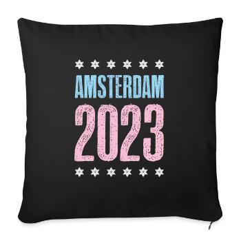 Amsterdam 2023 - Sofa pillowcase 17,3'' x 17,3'' (45 x 45 cm) - black - Front