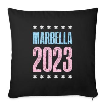 Marbella 2023 - Housse de coussin décorative 45 x 45 cm - noir - Devant