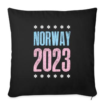 Norway 2023 - Sofa pillowcase 17,3'' x 17,3'' (45 x 45 cm) - black - Front