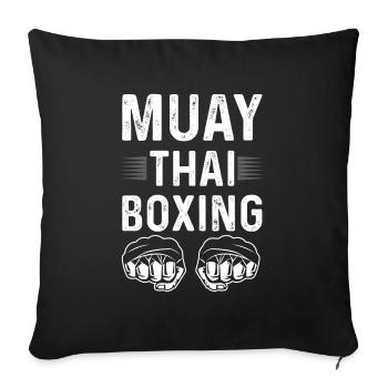 Muay Thai Boxe MMA - Housse de coussin décorative 45 x 45 cm - noir - Devant