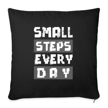 erfolg kleine schritte - Sofakissenbezug 45 x 45 cm - Schwarz - Vorne