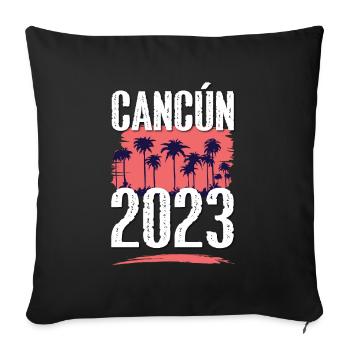 Cancun 2023 - Sofa pillowcase 17,3'' x 17,3'' (45 x 45 cm) - black - Front