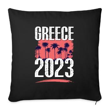 Greece 2023 - Sofa pillowcase 17,3'' x 17,3'' (45 x 45 cm) - black - Front