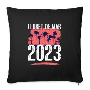 lloret de mar 2023 - Sofa pillowcase 17,3'' x 17,3'' (45 x 45 cm) - black - Front