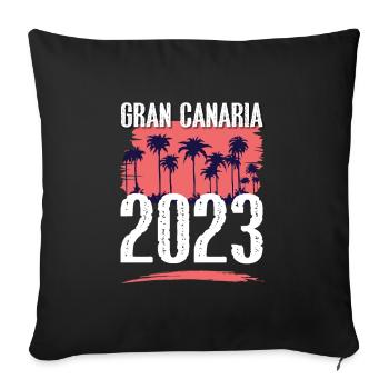 Gran Canaria 2023 - Sofa pillowcase 17,3'' x 17,3'' (45 x 45 cm) - black - Front