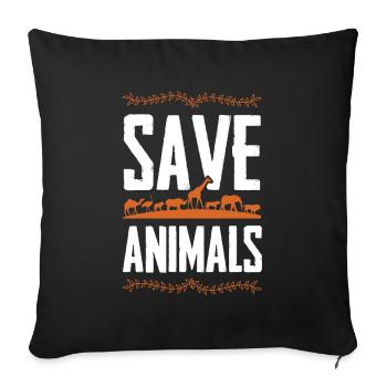 Animal welfare Animal rights activists - Sofa pillowcase 17,3'' x 17,3'' (45 x 45 cm) - black - Front