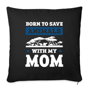Animal welfare mom - Sofa pillowcase 17,3'' x 17,3'' (45 x 45 cm) - black - Front