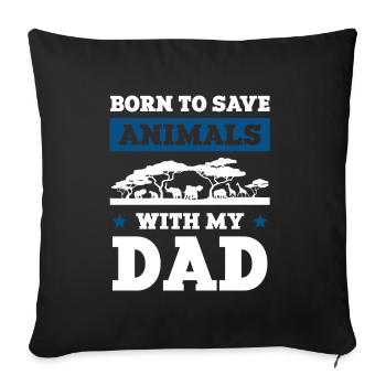 Animal welfare dad - Sofa pillowcase 17,3'' x 17,3'' (45 x 45 cm) - black - Front