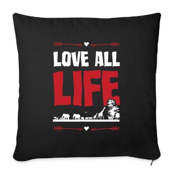 Love animal welfare - Sofa pillowcase 17,3'' x 17,3'' (45 x 45 cm) - black - Front