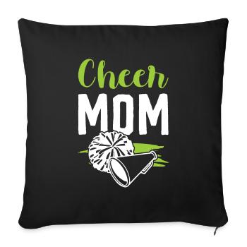 Maman pom-pom girl - Housse de coussin décorative 45 x 45 cm - noir - Devant