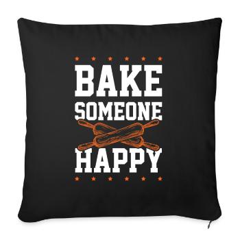 Baking happy - Sofa pillowcase 17,3'' x 17,3'' (45 x 45 cm) - black - Front