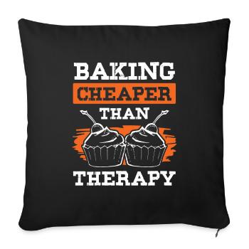 Baking Therapy - Sofa pillowcase 17,3'' x 17,3'' (45 x 45 cm) - black - Front