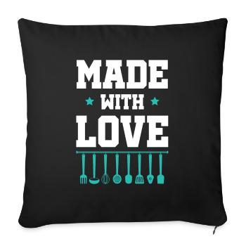 Baking Love - Sofa pillowcase 17,3'' x 17,3'' (45 x 45 cm) - black - Front