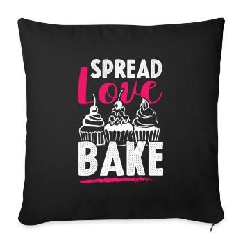 Love baking - Sofa pillowcase 17,3'' x 17,3'' (45 x 45 cm) - black - Front