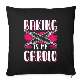 Baking Cardio - Sofa pillowcase 17,3'' x 17,3'' (45 x 45 cm) - black - Front
