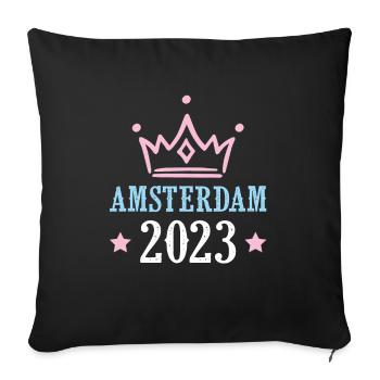 Amsterdam 2023 - Sofa pillowcase 17,3'' x 17,3'' (45 x 45 cm) - black - Front