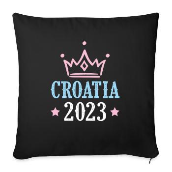 Croatia 2023 - Sofa pillowcase 17,3'' x 17,3'' (45 x 45 cm) - black - Front