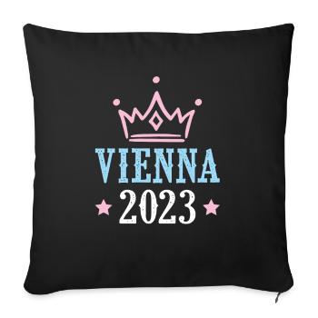 Vienna 2023 Wien - Sofa pillowcase 17,3'' x 17,3'' (45 x 45 cm) - black - Front