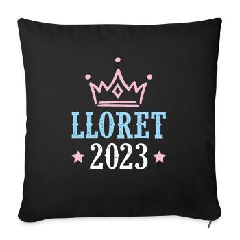 lloret de mar 2023 - Sofa pillowcase 17,3'' x 17,3'' (45 x 45 cm) - black - Front
