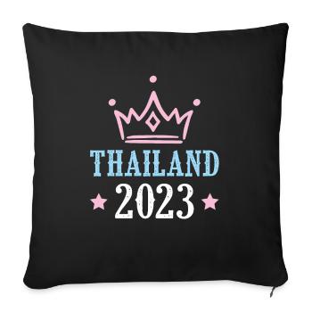 Thaïlande 2023 - Housse de coussin décorative 45 x 45 cm - noir - Devant