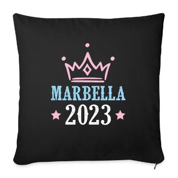 Marbella 2023 - Housse de coussin décorative 45 x 45 cm - noir - Devant