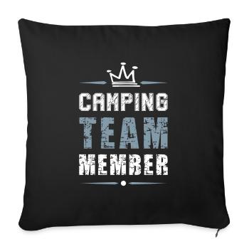 Camping Team - Sofa pillowcase 17,3'' x 17,3'' (45 x 45 cm) - black - Front