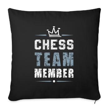 Chess Team - Sofa pillowcase 17,3'' x 17,3'' (45 x 45 cm) - black - Front