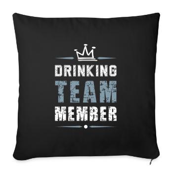 Équipe de consommation d’alcool - Housse de coussin décorative 45 x 45 cm - noir - Devant