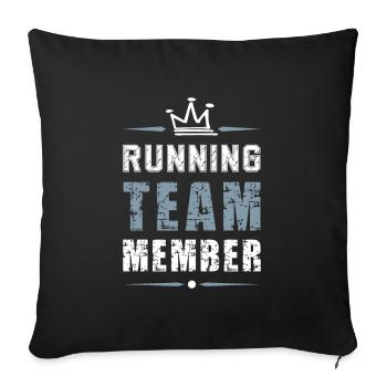 Running Team - Sofa pillowcase 17,3'' x 17,3'' (45 x 45 cm) - black - Front