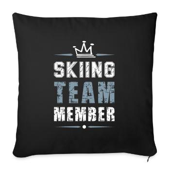Équipe de ski - Housse de coussin décorative 45 x 45 cm - noir - Devant