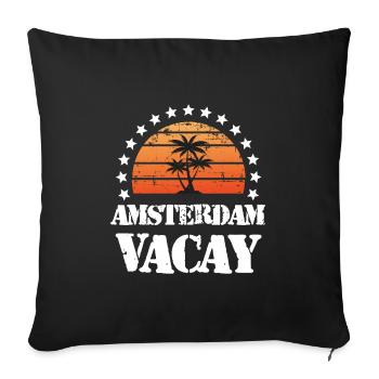Amsterdam Holidays - Sofa pillowcase 17,3'' x 17,3'' (45 x 45 cm) - black - Front