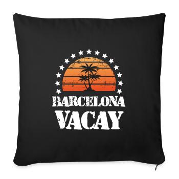 Tourisme Barcelone - Housse de coussin décorative 45 x 45 cm - noir - Devant