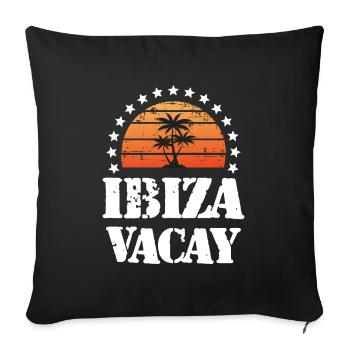 Ibiza Tourisme - Housse de coussin décorative 45 x 45 cm - noir - Devant