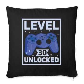 30th Birthday Gamer Gaming Level 30 Débloqué - Housse de coussin décorative 45 x 45 cm - noir - Devant