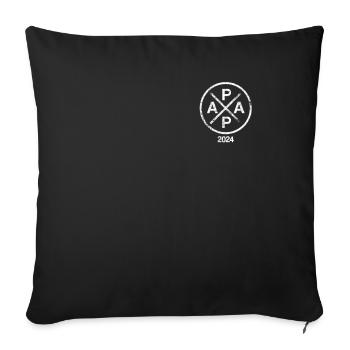 Father-to-be, dad est. 2024 retro dad 2024 - Sofa pillowcase 17,3'' x 17,3'' (45 x 45 cm) - black - Front
